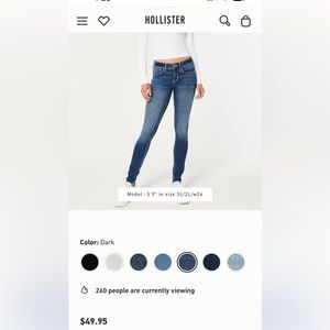 Skinny stretch Hollister jeans - size 00